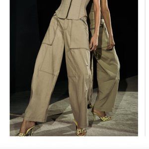 Zara Topstitched Zippered Pants